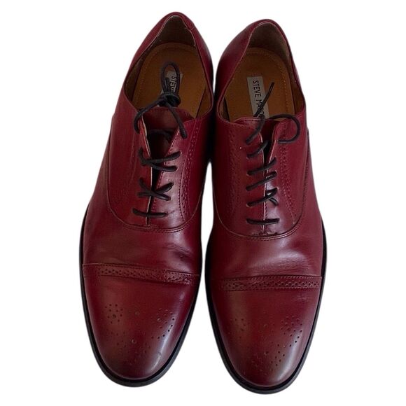 Steve Madden Mens Cordovan Pontic Cap Toe Derby Leather Dress Shoes Size 13M - Picture 6 of 13